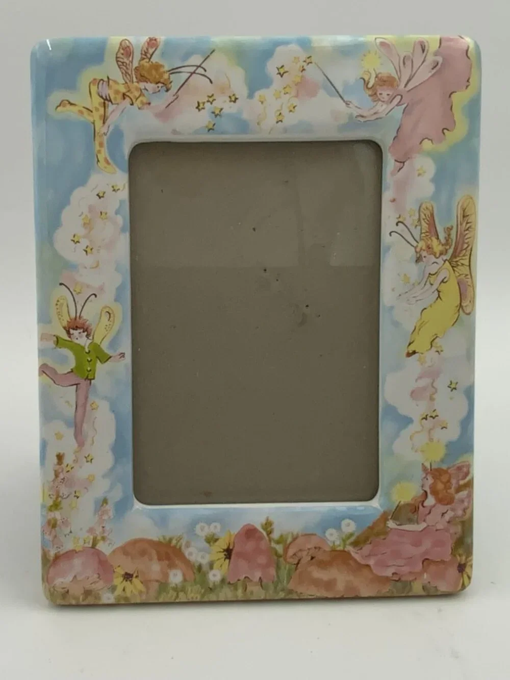 Vintage Terragraphics Fairies and Mushrooms Ceramic Picture Frame Liz Shepherd